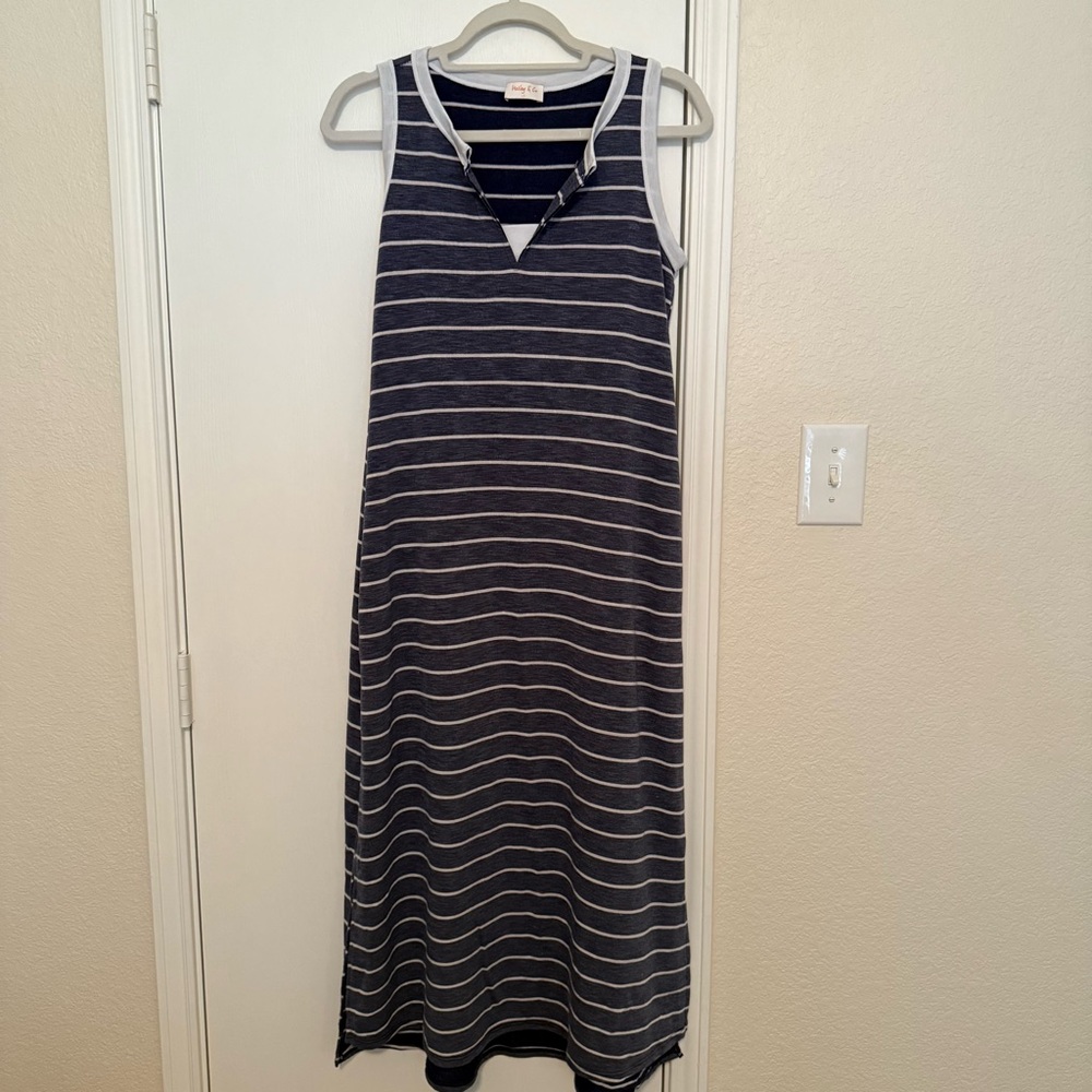 Blue and White Maxi Sundress